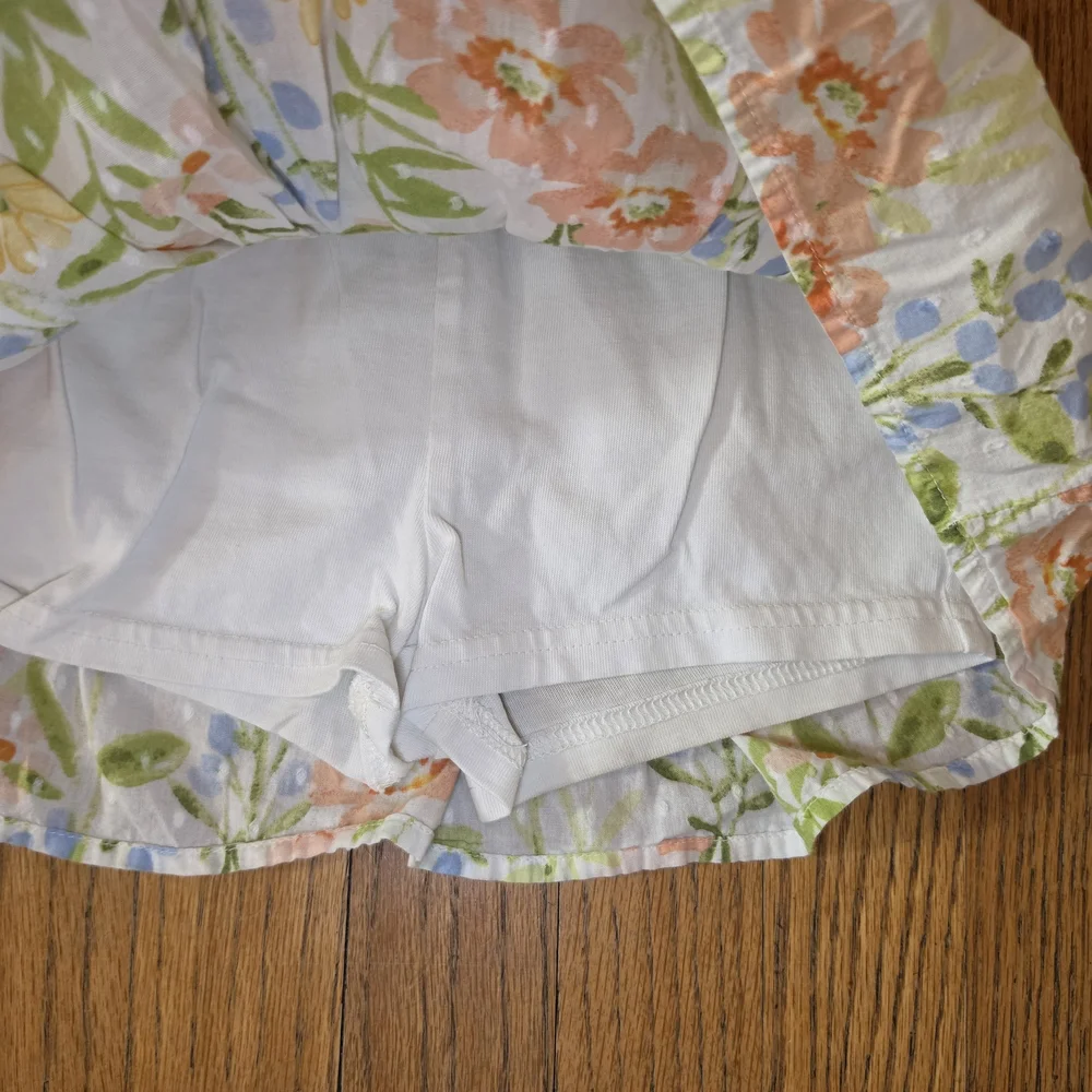 Gymboree Yellow Ruffle Off-Shoulder Top with Floral Skort Set Girls Size 6